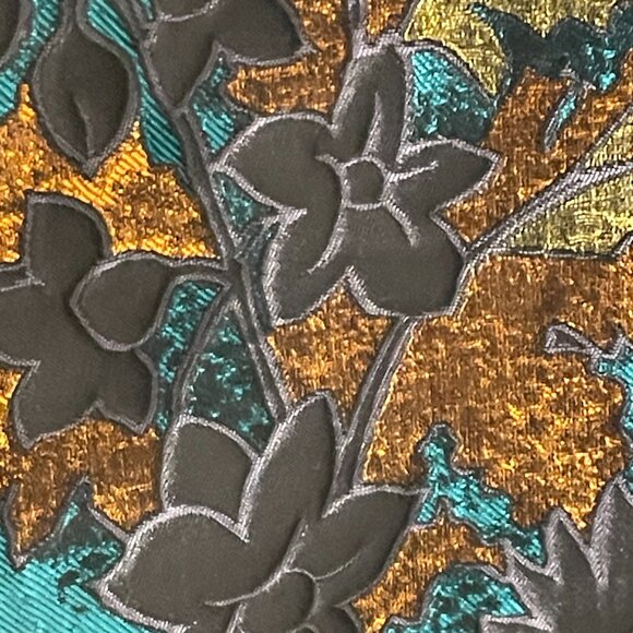 CHICO'S (NEW) Tapestry/Brocade Floral Long Line Blazer, Blk/Turq/Rust - 4/20-22 - Picture 5 of 10